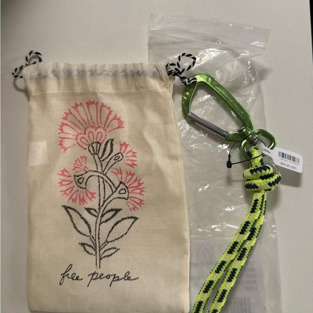 Free People Lime Green Carabiner Key Holder